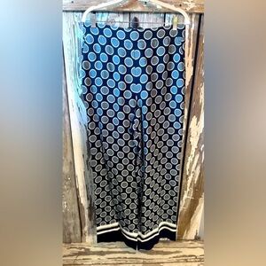 Ann Taylor Dot Pants High Rise Blue NWOT Side Zip Size 8